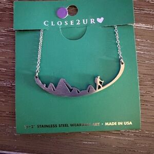 Stainless Steel Mountain Hiker Necklace